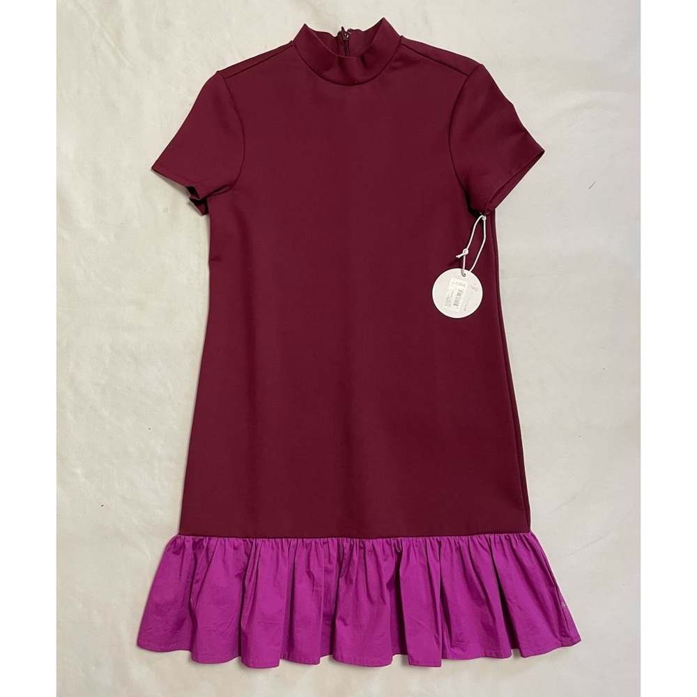 NWT New $235 Staud Diam Colorblock High-Neck Ruffle Dress Size XS - Picture 5 of 15